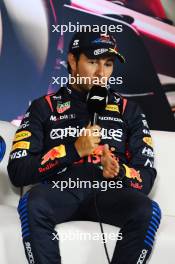 Sergio Perez (MEX) Red Bull Racing in the post Sprint FIA Press Conference.