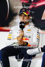 Sergio Perez (MEX) Red Bull Racing in the post qualifying FIA Press Conference. 20.04.2024. Formula 1 World Championship, Rd 5, Chinese Grand Prix, Shanghai, China, Sprint and Qualifying Day.