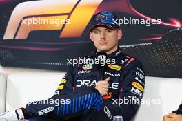 Max Verstappen (NLD) Red Bull Racing in the post Sprint FIA Press Conference.