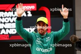 Fernando Alonso (ESP) Aston Martin F1 Team celebrates his third position in qualifying parc ferme. 20.04.2024. Formula 1 World Championship, Rd 5, Chinese Grand Prix, Shanghai, China, Sprint and Qualifying Day.
