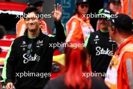 Zhou Guanyu (CHN) Sauber on the drivers' parade. 21.04.2024. Formula 1 World Championship, Rd 5, Chinese Grand Prix, Shanghai, China, Race Day.