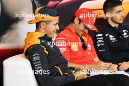 (L to R): Lando Norris (GBR) McLaren and Charles Leclerc (MON) Ferrari in the FIA Press Conference. 18.04.2024. Formula 1 World Championship, Rd 5, Chinese Grand Prix, Shanghai, China, Preparation Day.