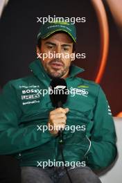 Fernando Alonso (ESP) Aston Martin F1 Team in the FIA Press Conference. 18.04.2024. Formula 1 World Championship, Rd 5, Chinese Grand Prix, Shanghai, China, Preparation Day.