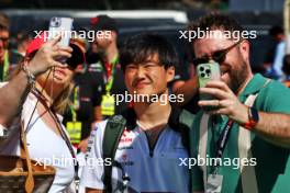 Yuki Tsunoda (JPN) RB with fans. 21.06.2024 Formula 1 World Championship, Rd 10, Spanish Grand Prix, Barcelona, Spain, Practice Day.