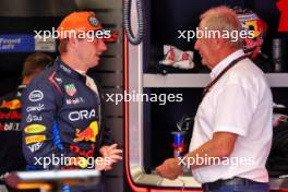 (L to R): Max Verstappen (NLD) Red Bull Racing with Dr Helmut Marko (AUT) Red Bull Motorsport Consultant. 21.06.2024 Formula 1 World Championship, Rd 10, Spanish Grand Prix, Barcelona, Spain, Practice Day.