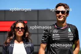 George Russell (GBR) Mercedes AMG F1 with his girlfriend Carmen Montero Mundt. 21.06.2024 Formula 1 World Championship, Rd 10, Spanish Grand Prix, Barcelona, Spain, Practice Day.