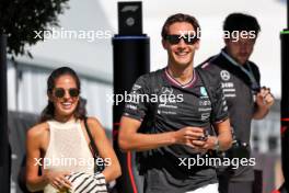 George Russell (GBR) Mercedes AMG F1 with his girlfriend Carmen Montero Mundt. 22.06.2024. Formula 1 World Championship, Rd 10, Spanish Grand Prix, Barcelona, Spain, Qualifying Day.