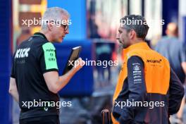(L to R): Alessandro Alunni Bravi (ITA) Sauber Managing Director and Team Representative with Andrea Stella (ITA) McLaren Team Principal. 22.06.2024. Formula 1 World Championship, Rd 10, Spanish Grand Prix, Barcelona, Spain, Qualifying Day.