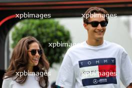 (L to R): Carmen Montero Mundt with her boyfriend George Russell (GBR) Mercedes AMG F1. 23.06.2024. Formula 1 World Championship, Rd 10, Spanish Grand Prix, Barcelona, Spain, Race Day.