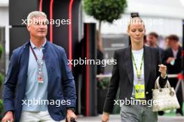 (L to R): David Coulthard (GBR) Channel 4 F1 Commentator with his girlfriend Sigrid Silversand (SWE). 23.06.2024. Formula 1 World Championship, Rd 10, Spanish Grand Prix, Barcelona, Spain, Race Day.