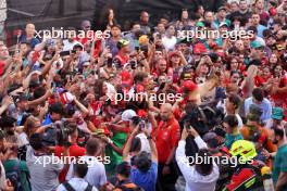 Carlos Sainz Jr (ESP) Ferrari with fans in the pits. 20.06.2024. Formula 1 World Championship, Rd 10, Spanish Grand Prix, Barcelona, Spain, Preparation Day.