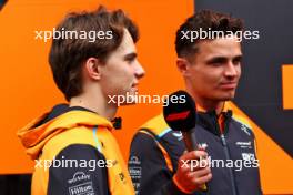 (L to R): Oscar Piastri (AUS) McLaren with team mate Lando Norris (GBR) McLaren. 20.06.2024. Formula 1 World Championship, Rd 10, Spanish Grand Prix, Barcelona, Spain, Preparation Day.
