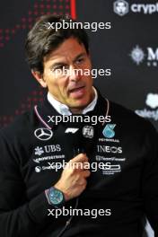 Toto Wolff (GER) Mercedes AMG F1 Shareholder and Executive Director in the FIA Press Conference. 05.07.2024. Formula 1 World Championship, Rd 12, British Grand Prix, Silverstone, England, Practice Day.