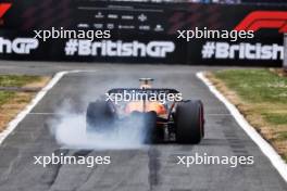Lando Norris (GBR) McLaren MCL38 locks up under braking entering the pit lane. 05.07.2024. Formula 1 World Championship, Rd 12, British Grand Prix, Silverstone, England, Practice Day.