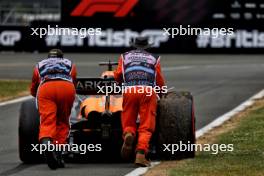 Oscar Piastri (AUS) McLaren MCL38 stops in the pit lane. 05.07.2024. Formula 1 World Championship, Rd 12, British Grand Prix, Silverstone, England, Practice Day.