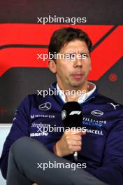 James Vowles (GBR) Williams Racing Team Principal in the FIA Press Conference. 05.07.2024. Formula 1 World Championship, Rd 12, British Grand Prix, Silverstone, England, Practice Day.