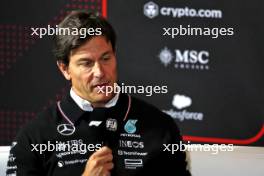 Toto Wolff (GER) Mercedes AMG F1 Shareholder and Executive Director in the FIA Press Conference. 05.07.2024. Formula 1 World Championship, Rd 12, British Grand Prix, Silverstone, England, Practice Day.