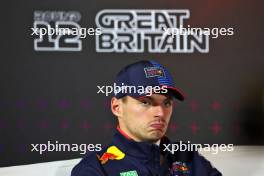 Max Verstappen (NLD) Red Bull Racing in the post race FIA Press Conference. 07.07.2024. Formula 1 World Championship, Rd 12, British Grand Prix, Silverstone, England, Race Day.