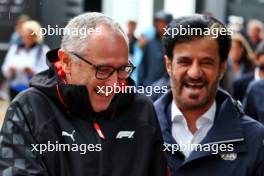 (L to R): Stefano Domenicali (ITA) Formula One President and CEO with Mohammed Bin Sulayem (UAE) FIA President.  06.07.2024. Formula 1 World Championship, Rd 12, British Grand Prix, Silverstone, England, Qualifying Day.