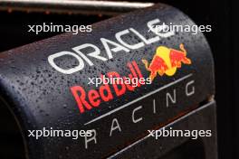 Red Bull Racing logo with rain drops. 06.07.2024. Formula 1 World Championship, Rd 12, British Grand Prix, Silverstone, England, Qualifying Day.
