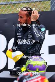 Second placed Lewis Hamilton (GBR) Mercedes AMG F1 in qualifying parc ferme. 06.07.2024. Formula 1 World Championship, Rd 12, British Grand Prix, Silverstone, England, Qualifying Day.