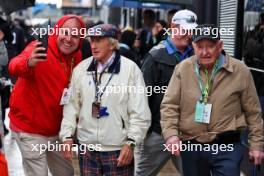 (L to R): Jackie Stewart (GBR) with Rod Laver (AUS) Former Tennis Player. 06.07.2024. Formula 1 World Championship, Rd 12, British Grand Prix, Silverstone, England, Qualifying Day.