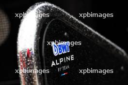 Alpine F1 Team logo with rain drops. 06.07.2024. Formula 1 World Championship, Rd 12, British Grand Prix, Silverstone, England, Qualifying Day.