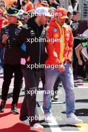 (L to R): Pierre Gasly (FRA) Alpine F1 Team and Carlos Sainz Jr (ESP) Ferrari on the drivers' parade. 07.07.2024. Formula 1 World Championship, Rd 12, British Grand Prix, Silverstone, England, Race Day.