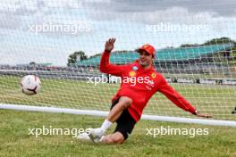 Carlos Sainz Jr (ESP) Ferrari plays football. 04.07.2024. Formula 1 World Championship, Rd 12, British Grand Prix, Silverstone, England, Preparation Day.