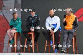 Enigneering Panel on stage (L to R): Sosanna Ni Dhubhain, Aston Martin F1 Team Brake Ducts Lead Engineer; John Howard (GBR) Alpine F1 Team Race Engineer; Ernesto Desiderio (ITA) RB Race Engineer; Tom Stallard (GBR) McLaren Race Engineer. 04.07.2024. Formula 1 World Championship, Rd 12, British Grand Prix, Silverstone, England, Preparation Day.