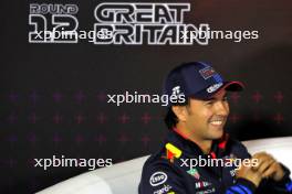 Sergio Perez (MEX) Red Bull Racing in the FIA Press Conference. 04.07.2024. Formula 1 World Championship, Rd 12, British Grand Prix, Silverstone, England, Preparation Day.