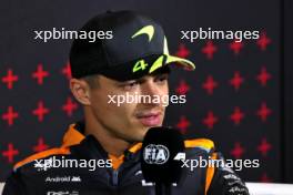 Lando Norris (GBR) McLaren in the FIA Press Conference. 04.07.2024. Formula 1 World Championship, Rd 12, British Grand Prix, Silverstone, England, Preparation Day.