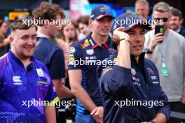Sergio Perez (MEX) Red Bull Racing plays darts. 04.07.2024. Formula 1 World Championship, Rd 12, British Grand Prix, Silverstone, England, Preparation Day.