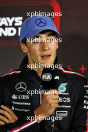 George Russell (GBR) Mercedes AMG F1 in the FIA Press Conference. 04.07.2024. Formula 1 World Championship, Rd 12, British Grand Prix, Silverstone, England, Preparation Day.