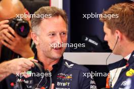 (L to R): Christian Horner (GBR) Red Bull Racing Team Principal with Max Verstappen (NLD) Red Bull Racing. 19.07.2024. Formula 1 World Championship, Rd 13, Hungarian Grand Prix, Budapest, Hungary, Practice Day.