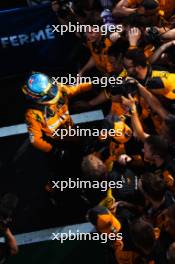 Race winner Oscar Piastri (AUS) McLaren celebrates with the team in parc ferme. 21.07.2024. Formula 1 World Championship, Rd 13, Hungarian Grand Prix, Budapest, Hungary, Race Day.