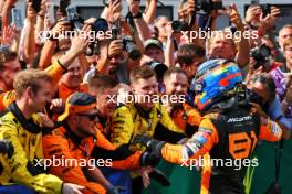Race winner Oscar Piastri (AUS) McLaren celebrates in parc ferme with the team. 21.07.2024. Formula 1 World Championship, Rd 13, Hungarian Grand Prix, Budapest, Hungary, Race Day.