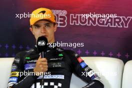 Lando Norris (GBR) McLaren in the post race FIA Press Conference. 21.07.2024. Formula 1 World Championship, Rd 13, Hungarian Grand Prix, Budapest, Hungary, Race Day.