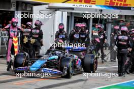 Pierre Gasly (FRA) Alpine F1 Team A524 makes a pit stop. 21.07.2024. Formula 1 World Championship, Rd 13, Hungarian Grand Prix, Budapest, Hungary, Race Day.