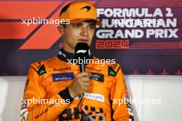 Lando Norris (GBR) McLaren in the post qualifying FIA Press Conference. 20.07.2024. Formula 1 World Championship, Rd 13, Hungarian Grand Prix, Budapest, Hungary, Qualifying Day.