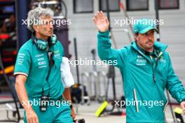 (L to R): Edoardo Bendinelli (ITA) Aston Martin F1 Team Personal Trainer with Fernando Alonso (ESP) Aston Martin F1 Team. 20.07.2024. Formula 1 World Championship, Rd 13, Hungarian Grand Prix, Budapest, Hungary, Qualifying Day.
