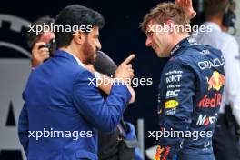 (L to R): Mohammed Bin Sulayem (UAE) FIA President with Max Verstappen (NLD) Red Bull Racing. 20.07.2024. Formula 1 World Championship, Rd 13, Hungarian Grand Prix, Budapest, Hungary, Qualifying Day.