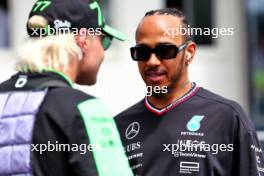 Lewis Hamilton (GBR) Mercedes AMG F1 with Valtteri Bottas (FIN) Sauber on the drivers' parade. 21.07.2024. Formula 1 World Championship, Rd 13, Hungarian Grand Prix, Budapest, Hungary, Race Day.