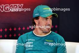 Fernando Alonso (ESP) Aston Martin F1 Team in the FIA Press Conference. 18.07.2024. Formula 1 World Championship, Rd 13, Hungarian Grand Prix, Budapest, Hungary, Preparation Day.