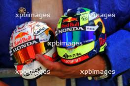 Circuit atmosphere - Red Bull Racing mini helmets. 18.07.2024. Formula 1 World Championship, Rd 13, Hungarian Grand Prix, Budapest, Hungary, Preparation Day.