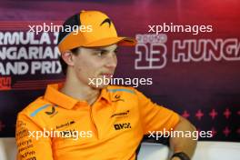 Oscar Piastri (AUS) McLaren in the FIA Press Conference. 18.07.2024. Formula 1 World Championship, Rd 13, Hungarian Grand Prix, Budapest, Hungary, Preparation Day.