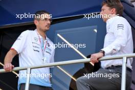 (L to R): Fabrice Moncade, Williams Racing Chief Engineer, Computing Science with James Vowles (GBR) Williams Racing Team Principal. 18.07.2024. Formula 1 World Championship, Rd 13, Hungarian Grand Prix, Budapest, Hungary, Preparation Day.