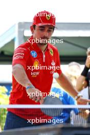 Charles Leclerc (MON) Ferrari plays table tennis in the paddock. 18.07.2024. Formula 1 World Championship, Rd 13, Hungarian Grand Prix, Budapest, Hungary, Preparation Day.