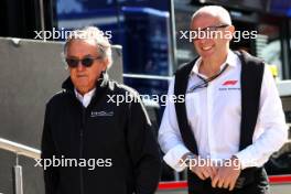 (L to R): Giancarlo Minardi (ITA) with Stefano Domenicali (ITA) Formula One President and CEO. 17.05.2024. Formula 1 World Championship, Rd 7, Emilia Romagna Grand Prix, Imola, Italy, Practice Day.
