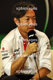 Ayao Komatsu (JPN) Haas F1 Team Principal in the FIA Press Conference. 17.05.2024. Formula 1 World Championship, Rd 7, Emilia Romagna Grand Prix, Imola, Italy, Practice Day.